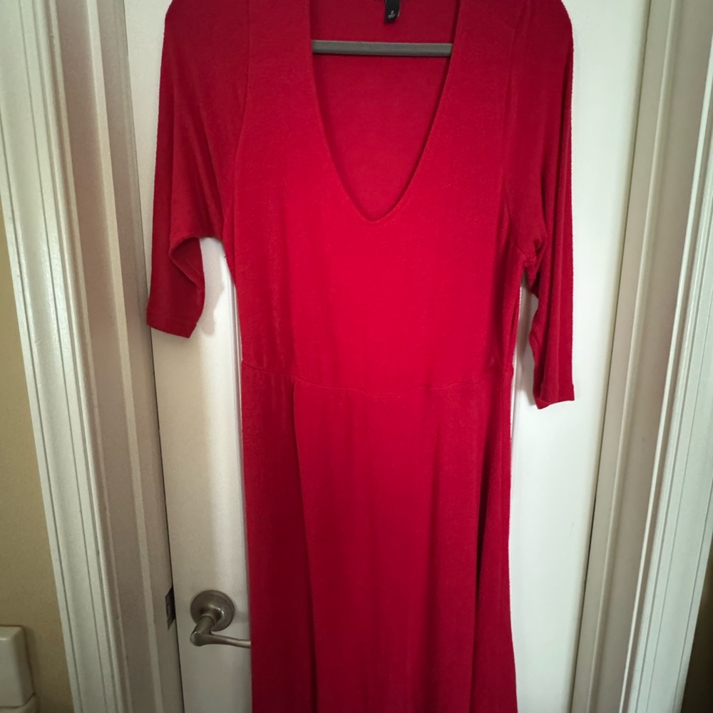 Tired Red Dress - soft, elastic waistband knee length